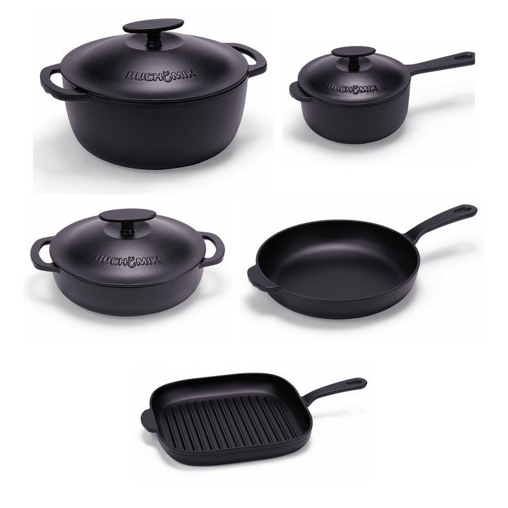 11-pieces Premium Enamel cast Iron Cookware - Buchymix UK