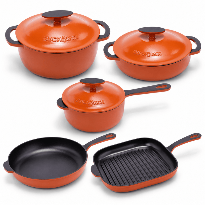 11-pieces Premium Enamel cast Iron Cookware - Buchymix UK