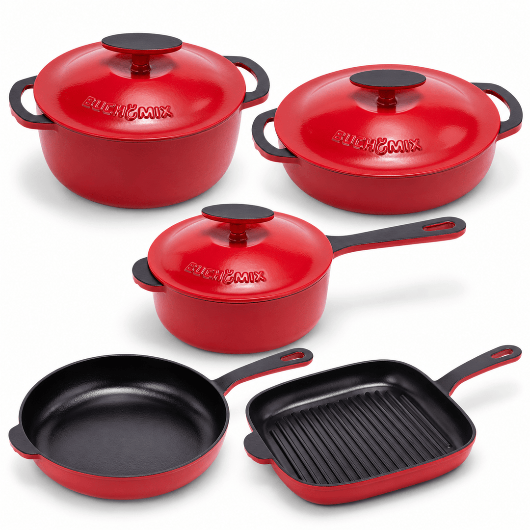 11-pieces Premium Enamel cast Iron Cookware - Buchymix UK