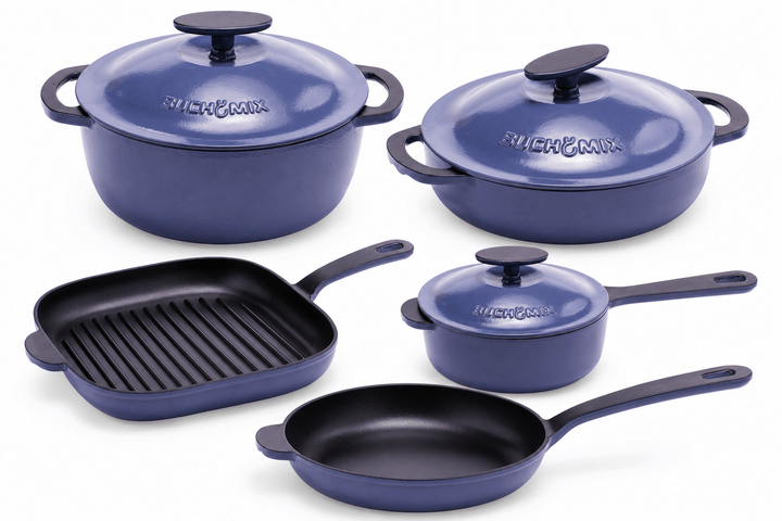 11-pieces Premium Enamel cast Iron Cookware - Buchymix UK
