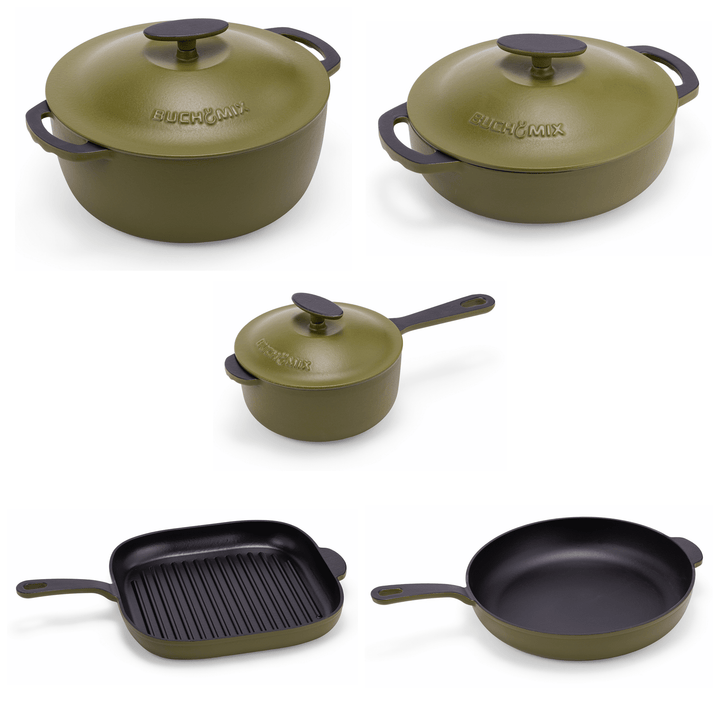 11-pieces Premium Enamel cast Iron Cookware - Buchymix UK