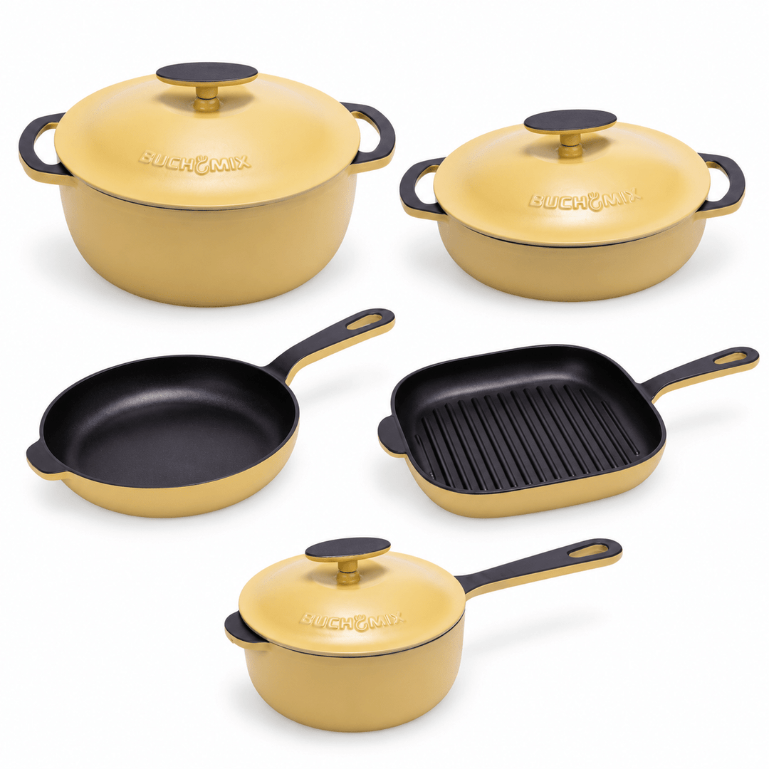 11-pieces Premium Enamel cast Iron Cookware - Buchymix UK
