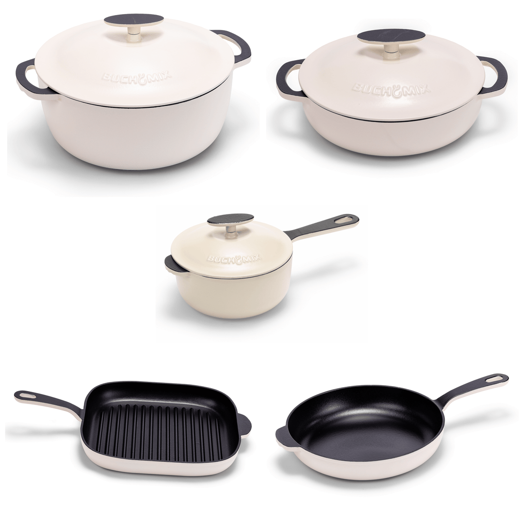 11-pieces Premium Enamel cast Iron Cookware - Buchymix UK