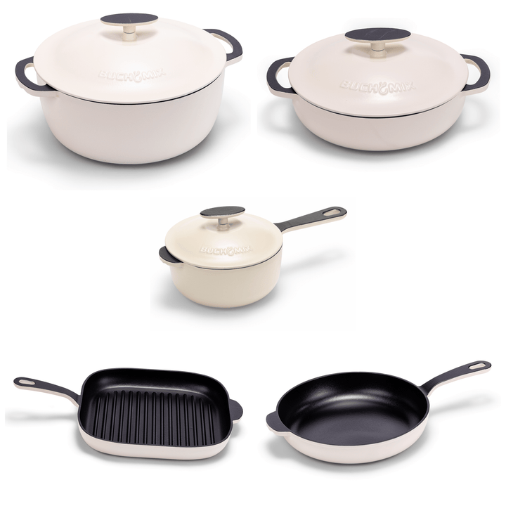 11-pieces Premium Enamel cast Iron Cookware - Buchymix UK