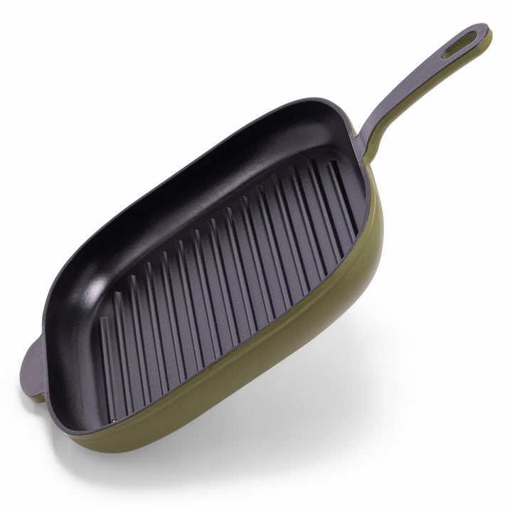 12-Inch Premium Enameled Cast Iron Grill Pan - Buchymix UK