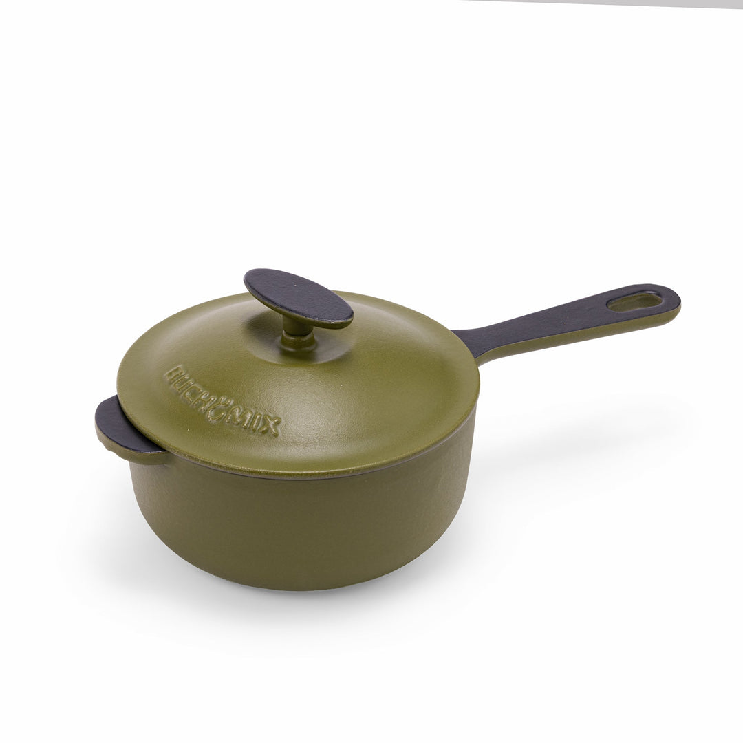 2-Quart Premium Enameled Cast Iron Saucepan with Lid - Buchymix UK