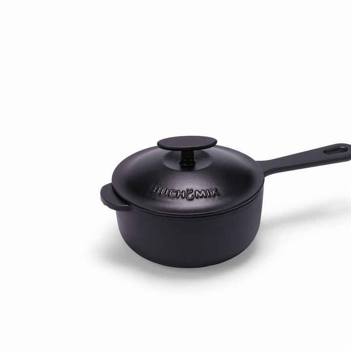 2-Quart Premium Enameled Cast Iron Saucepan with Lid - Buchymix UK