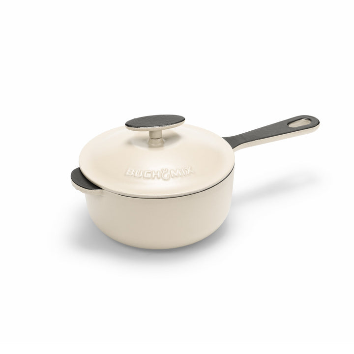 2-Quart Premium Enameled Cast Iron Saucepan with Lid - Buchymix UK