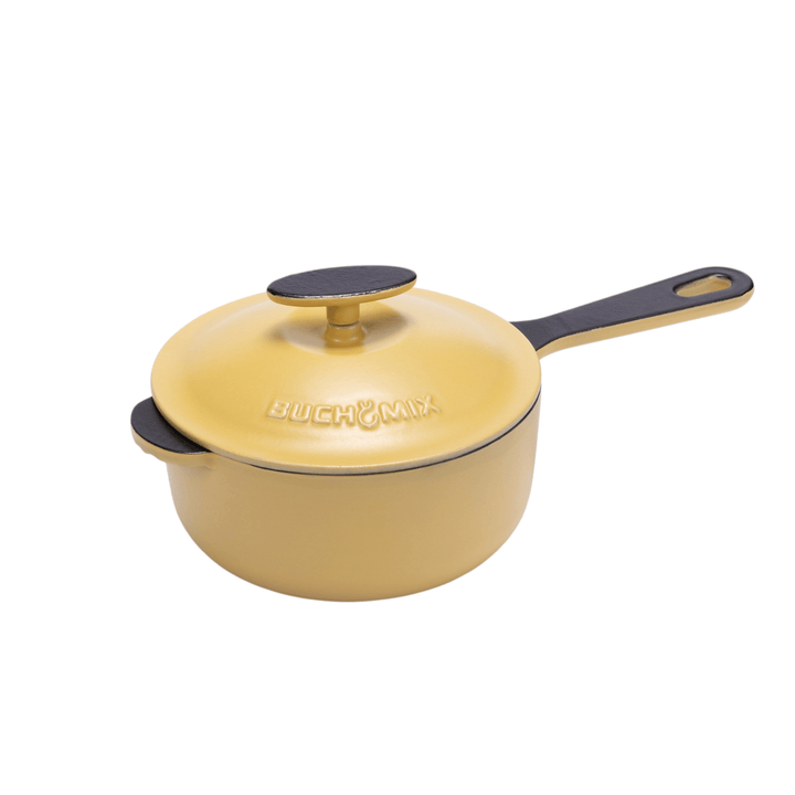 2-Quart Premium Enameled Cast Iron Saucepan with Lid - Buchymix UK