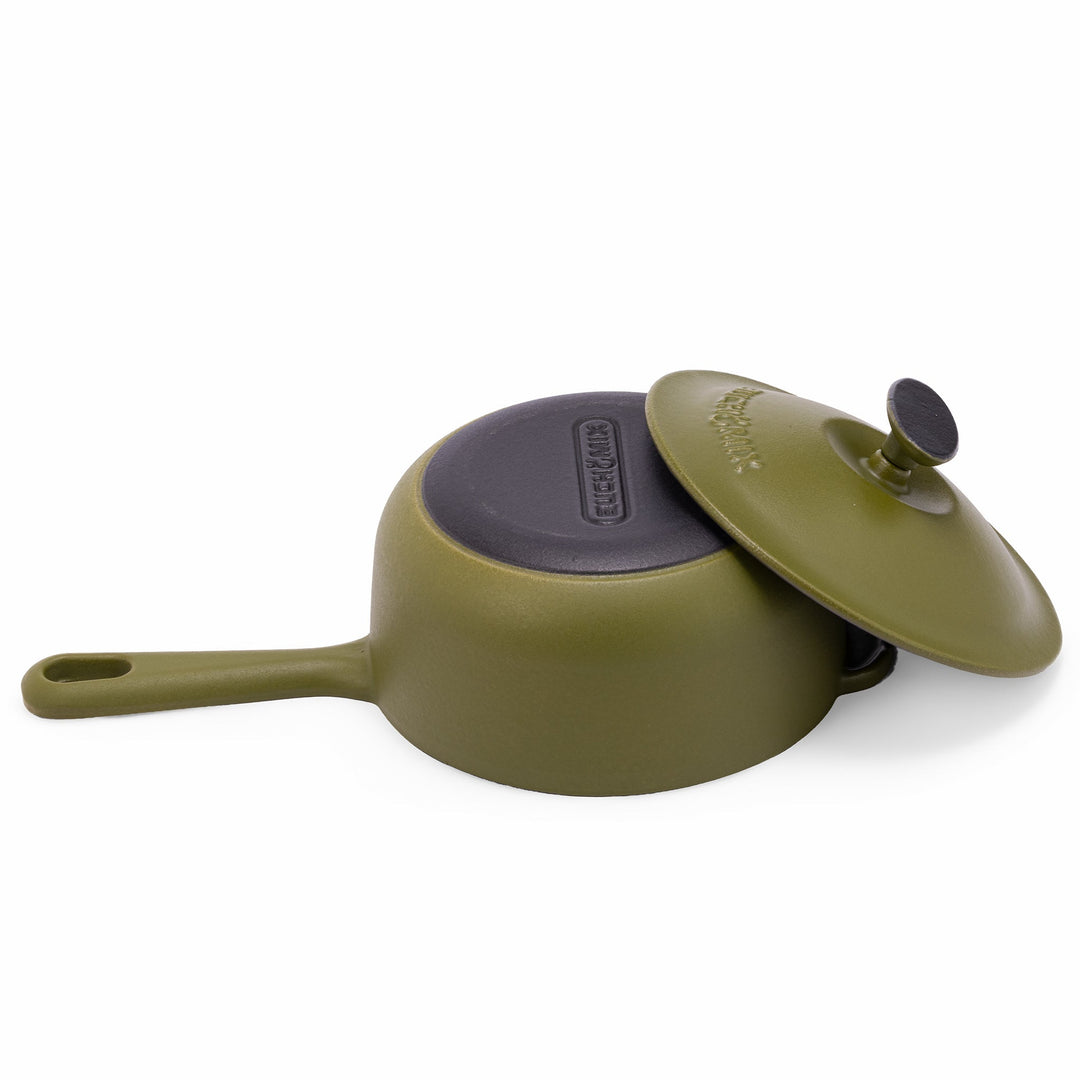 2-Quart Premium Enameled Cast Iron Saucepan with Lid - Buchymix UK