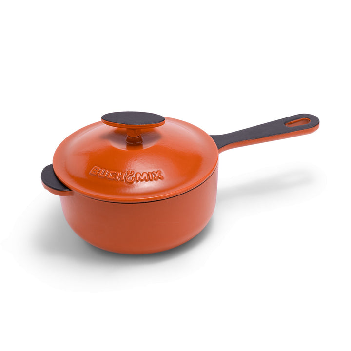 2-Quart Premium Enameled Cast Iron Saucepan with Lid - Buchymix UK