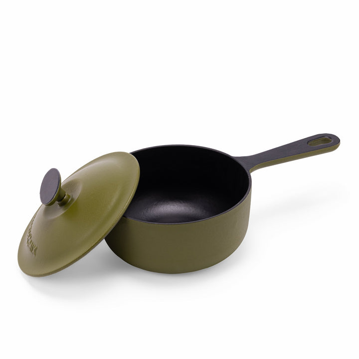 2-Quart Premium Enameled Cast Iron Saucepan with Lid - Buchymix UK