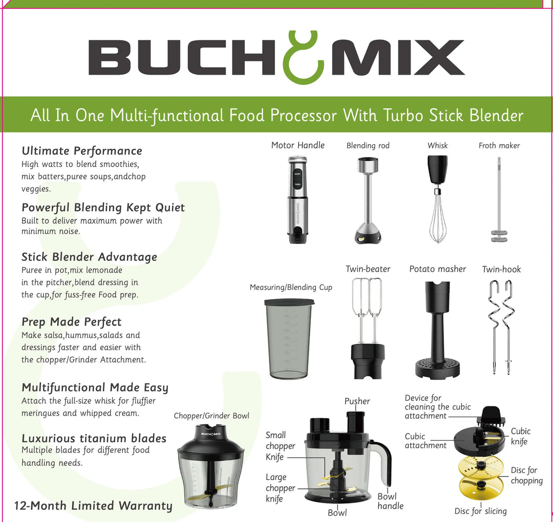 All In 1 Food processor + Turbostick Immersion Blender