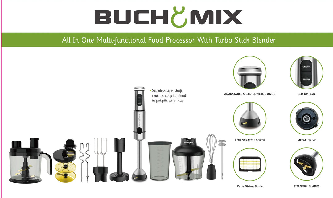 All In 1 Food processor + Turbostick Immersion Blender