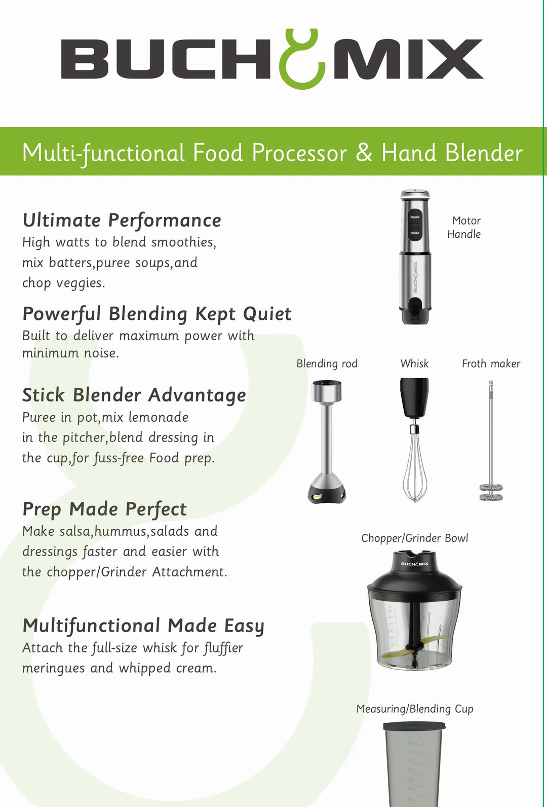 Multi function Food Chopper With Turbo Stick Immersion blender