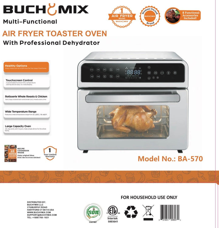 All in one Large Capacity Professional Dehydrator & Air Fryer Oven -22L - Buchymix UK