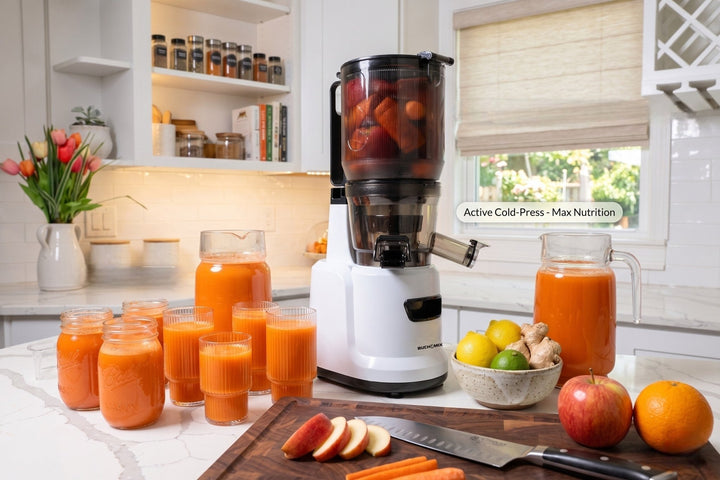 Hands Free Cold Pressed Batch Juicer With Heavy Duty Motor with Citrus Juicer - Buchymix UK
