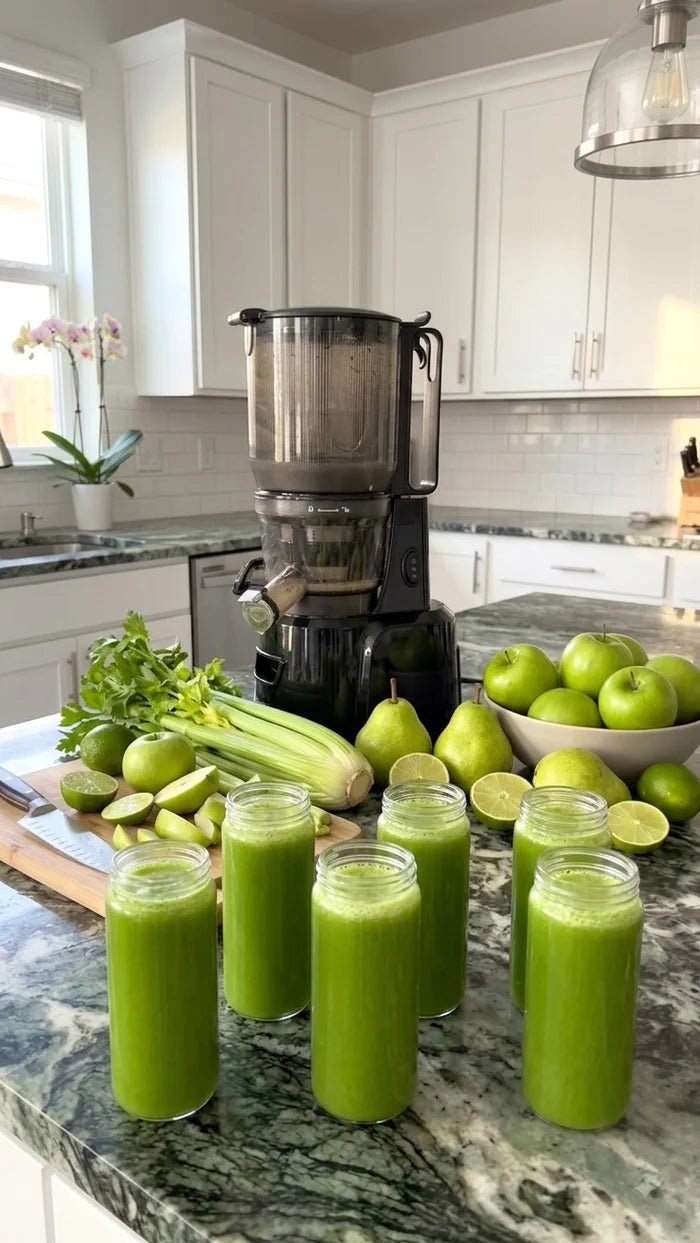 Hands Free Cold Pressed Batch Juicer With Heavy Duty Motor with Citrus Juicer - Buchymix UK