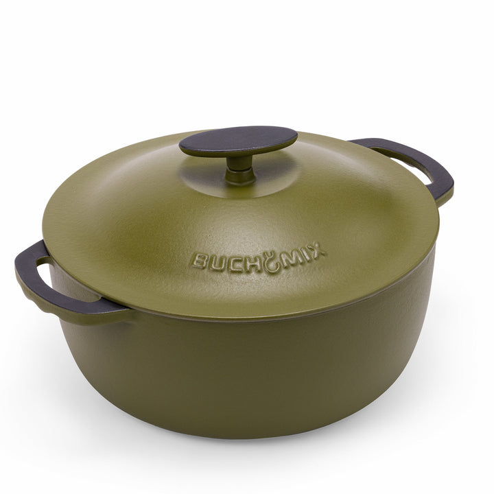Premium Enameled Cast Iron Dutch Oven with Lid - Buchymix UK