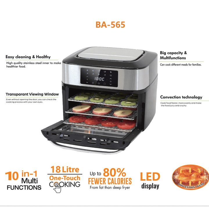 Premium Multifunction Smart Air Fryer Oven - All Stainless Steel Interior - Buchymix UK