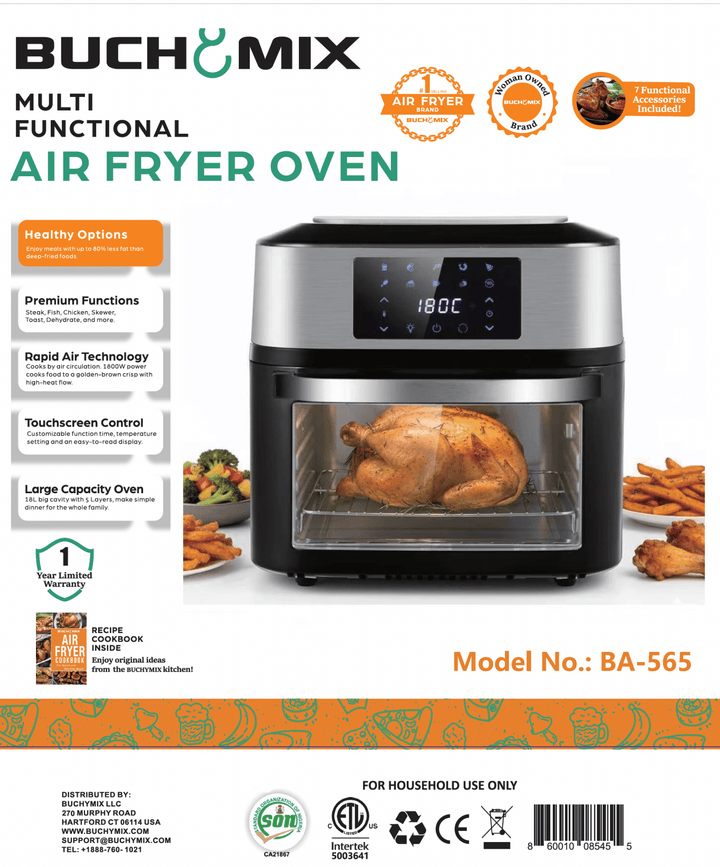 Premium Multifunction Smart Air Fryer Oven - All Stainless Steel Interior - Buchymix UK