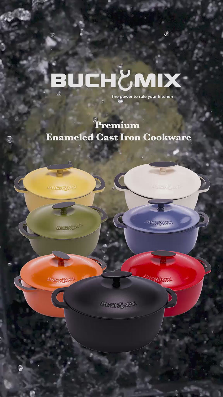 11-pieces Premium Enamel cast Iron Cookware
